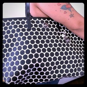 Michael Kors large polka dot Jet Set tote!